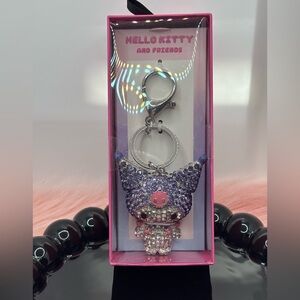 Hello Kitty Kuromi Keychain with Crystals